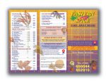 Double-sided full-colour leaflet featuring an Eastern Spice takeaway menu