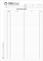 A40 - Audit Point Sheet - Personalised